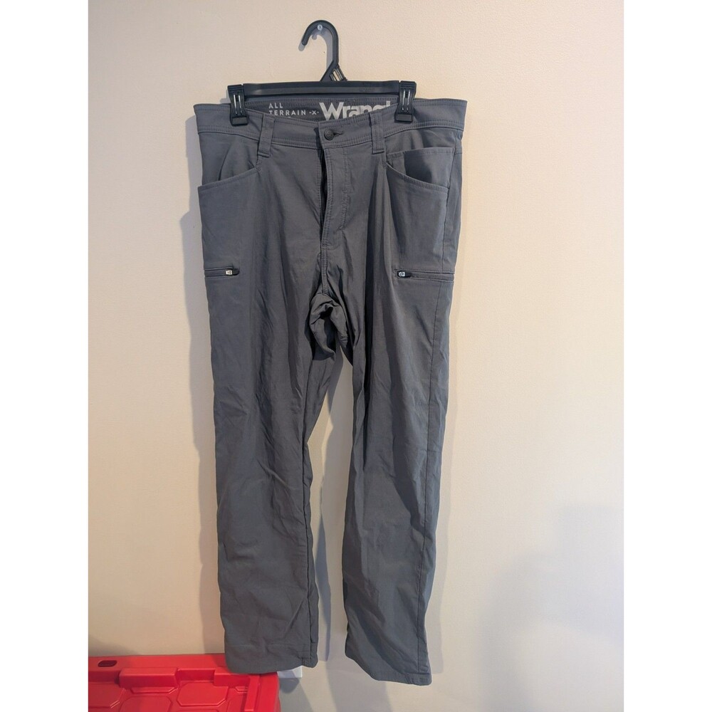 Wrangler Fleece Lined 34x32 ATG Outdoors Pants Mens Gray Stretch Hiking Canvas